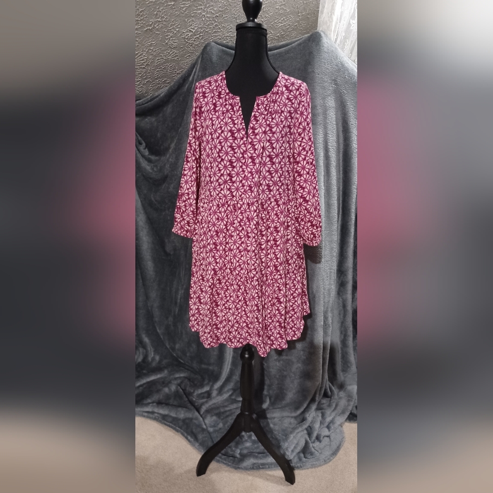 NWT GAP Tiered Mini Dress Size S/P In Raspberry - Picture 2 of 9